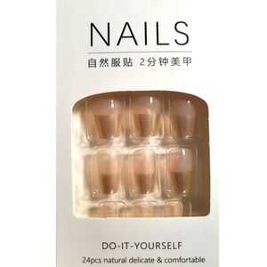 Gold Tips - Press-on Nails - 24pcs